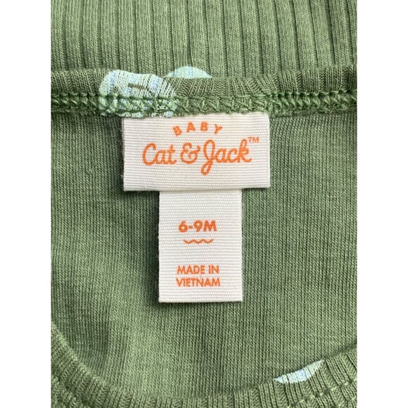 Cat & Jack Baby 2-Piece Olive Green Dot Smiley Face Pattern Outfit Set Size 6-9M - Picture 5 of 6